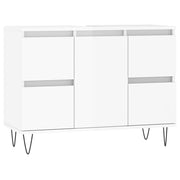 Meuble de salle de bain en dérivé du bois blanc brillant 80x33x60 cm v6654 - Vetonek
