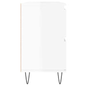 Meuble de salle de bain en dérivé du bois blanc brillant 80x33x60 cm v6654 - Vetonek