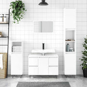 Meuble de salle de bain en bois d'ingénierie blanc brillant 80x33x60 cm v6654 Vetonek
