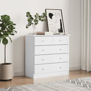 Commode haute en bois de pin blanc massif 77x35x73 cm v6561 Vetonek