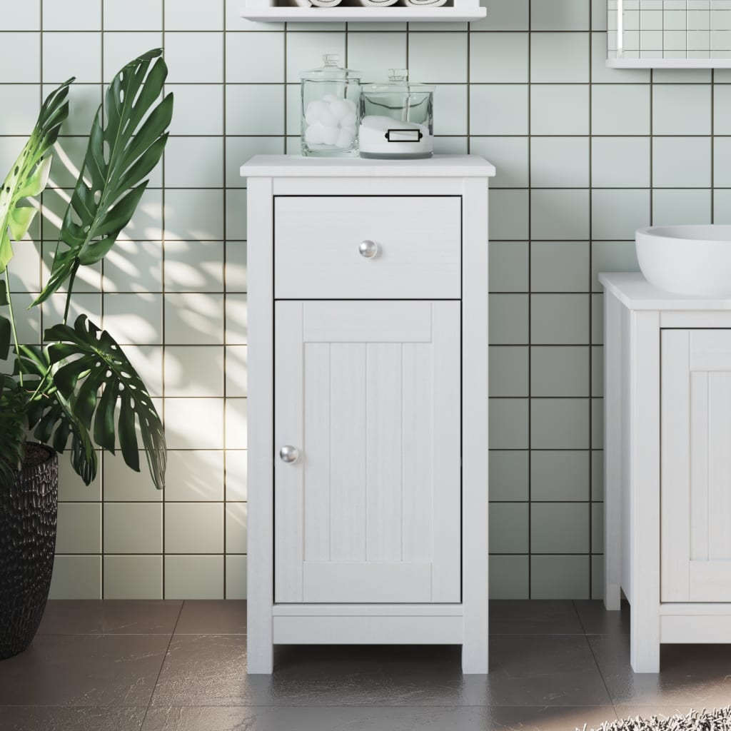 Meuble de salle de bain Berg en bois de pin blanc massif 40x34x80 cm v5089 Vetonek