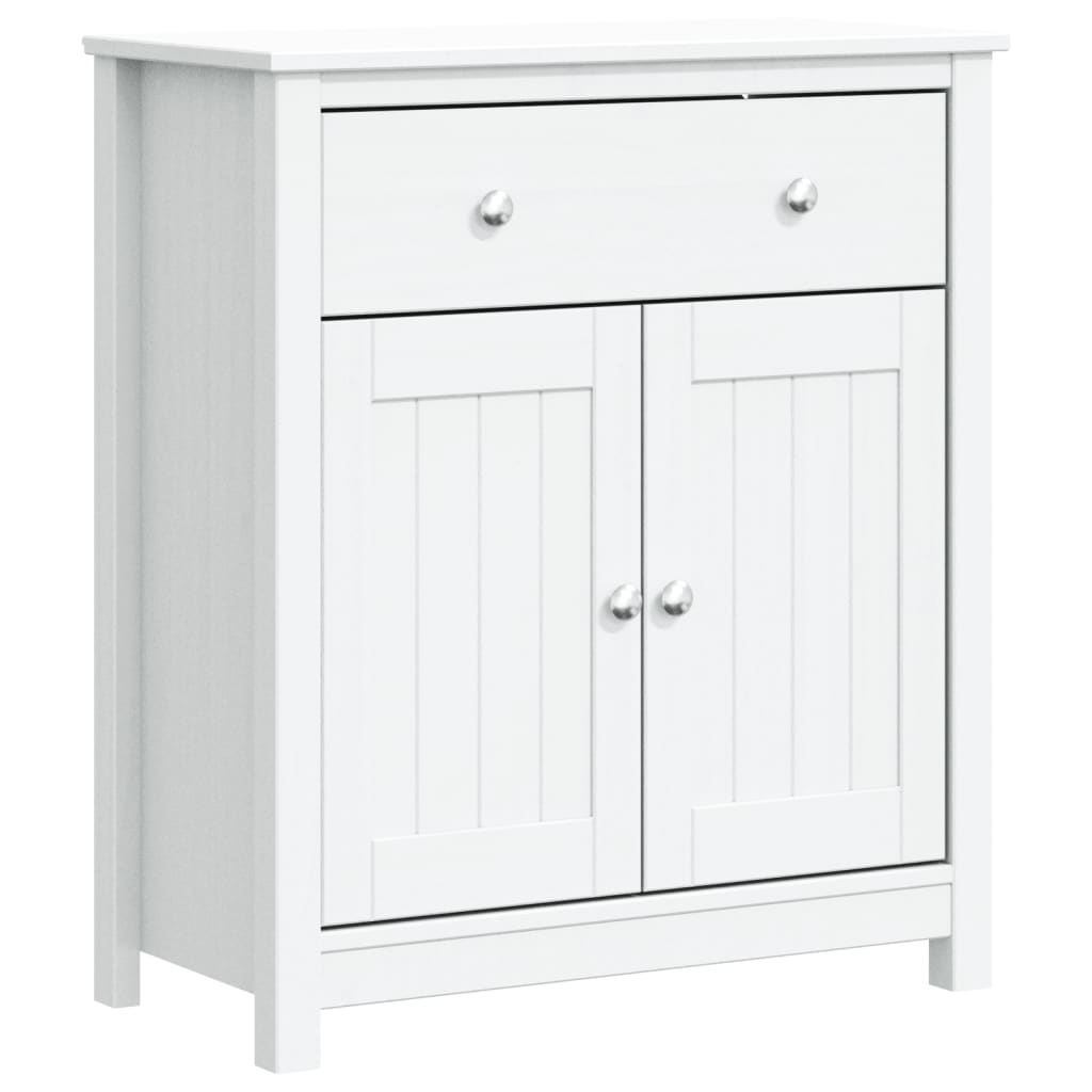 Meuble de salle de bain Berg en bois de pin blanc massif 69,5x34x80 cm v5102 - Vetonek