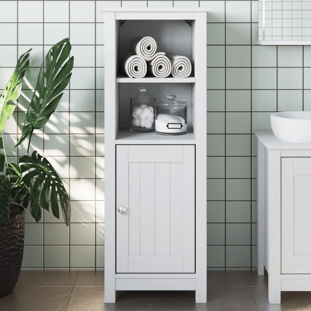 Meuble de salle de bain Berg en bois de pin blanc massif 40x34x110 cm v5126 Vetonek