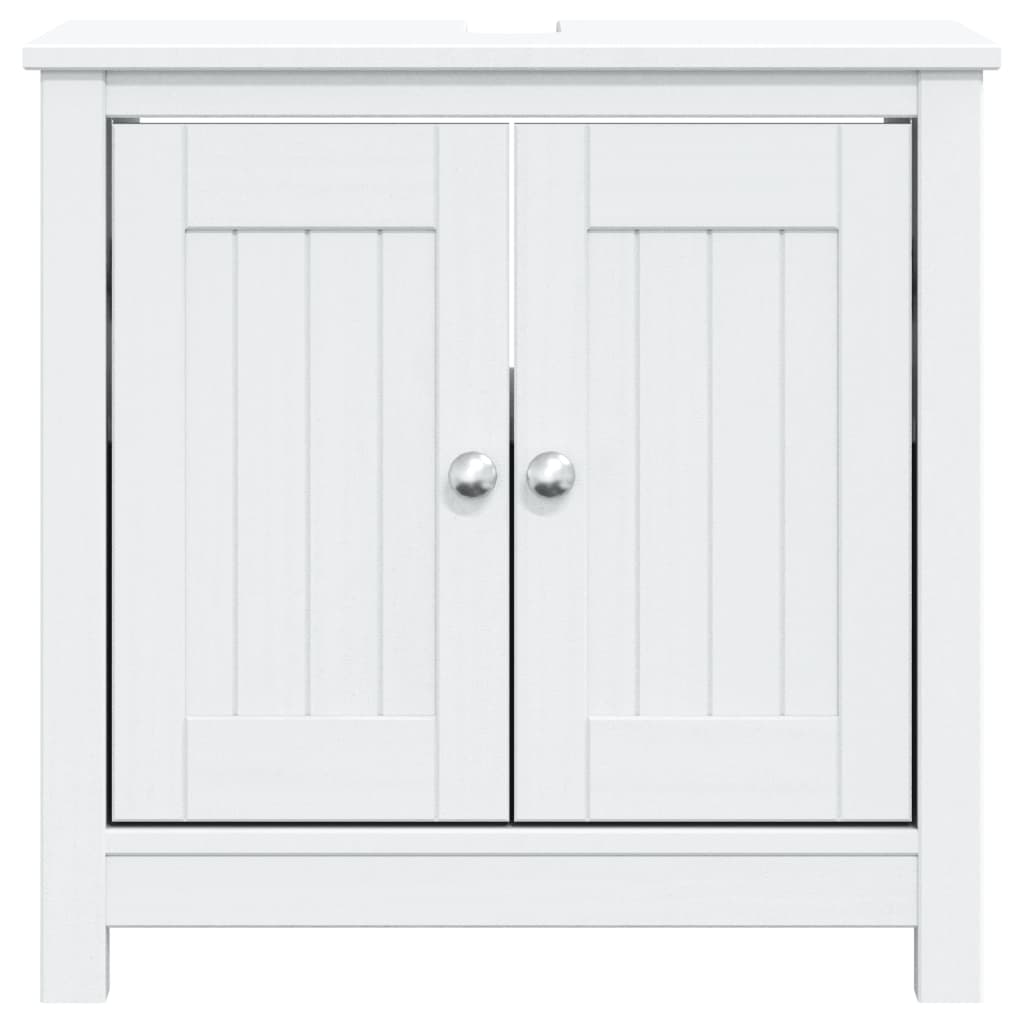 Meuble lavabo Berg en bois de pin blanc massif 60x34x59cm v5201 - Vetonek