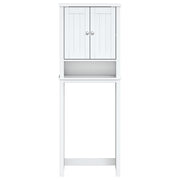 Meuble de toilette Berg bois massif blanc 60x27x164,5 cm v5225 - Vetonek