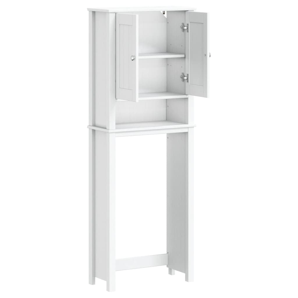 Meuble de toilette Berg bois massif blanc 60x27x164,5 cm v5225 - Vetonek