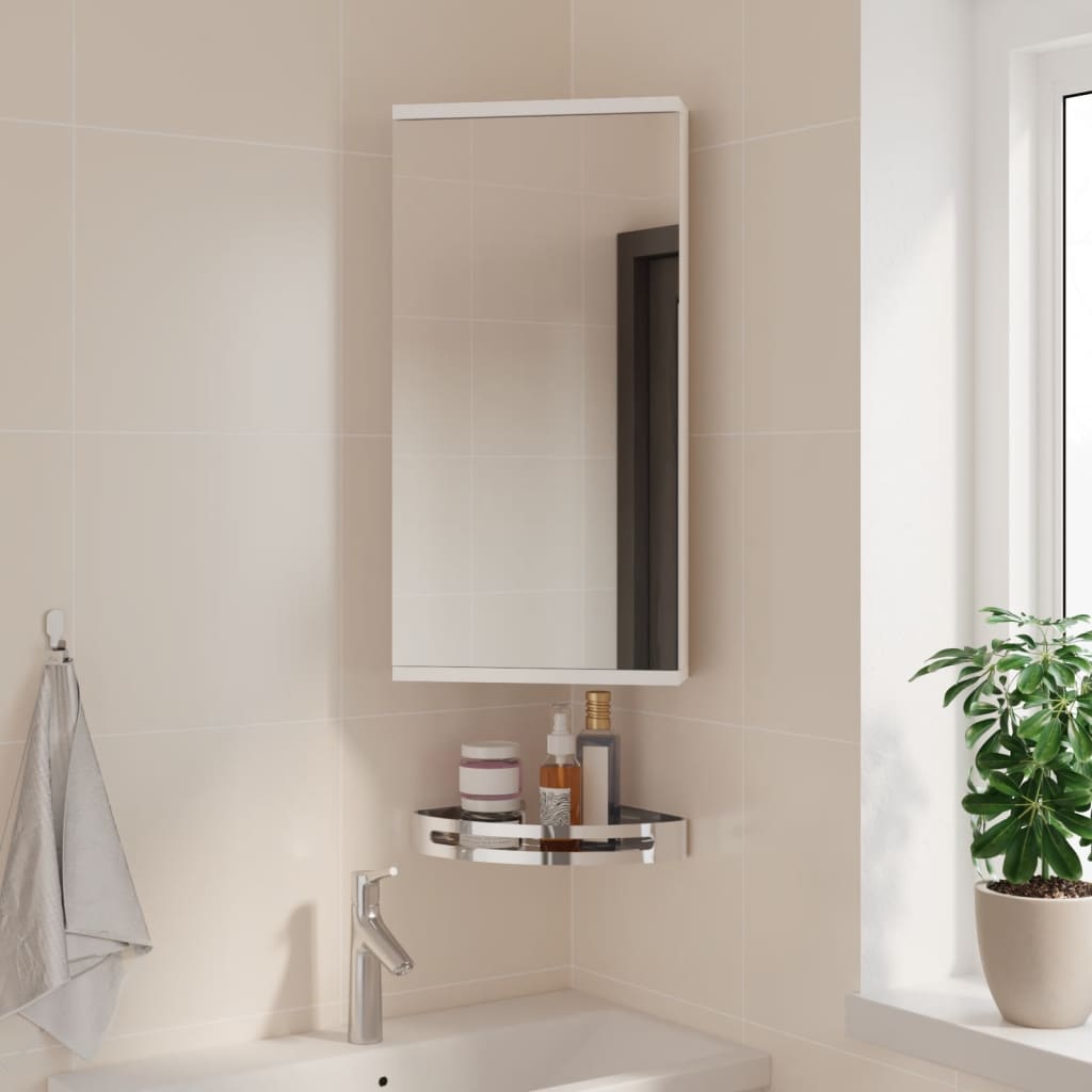 Meuble de salle de bain d'angle avec miroir blanc 30x24x60 cm v7120 Vetonek
