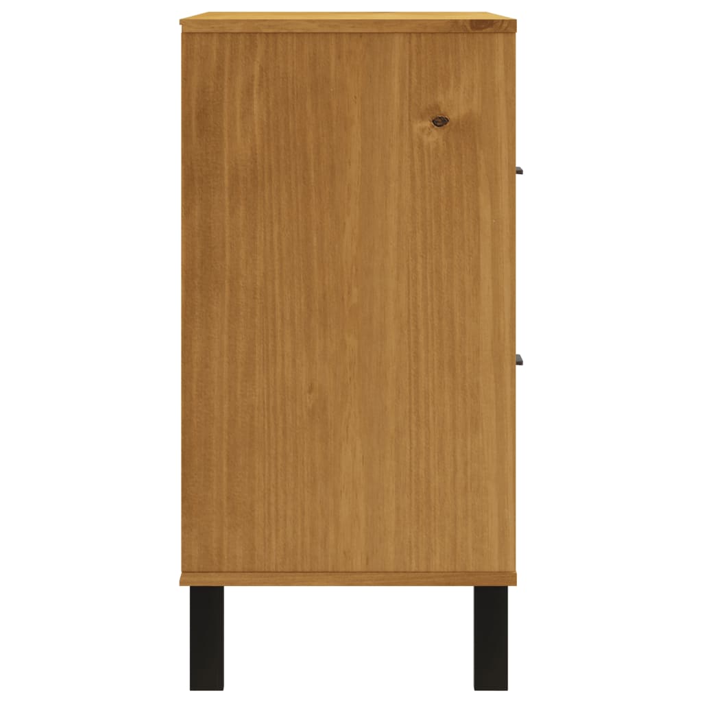 Commode flam en bois de pin massif 80x40x80 cm v7502 - Vetonek