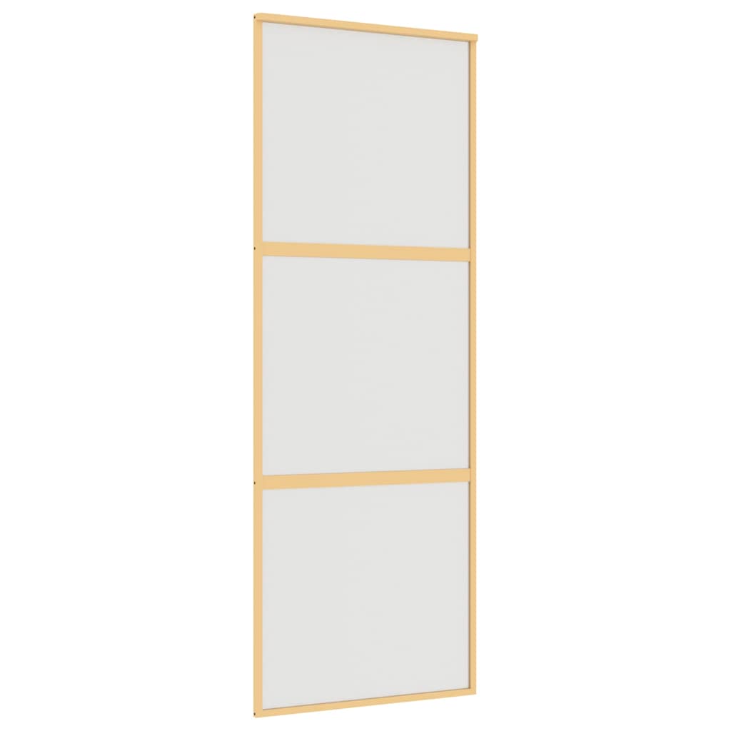 Puerta Corredera Dorada Vidrio ESG Esmerilado Aluminio 76x205cm