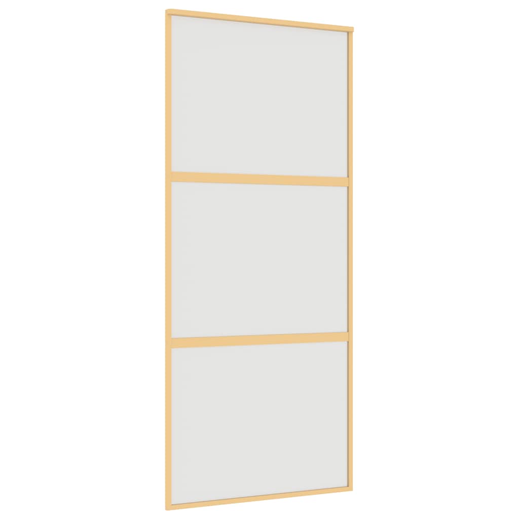 Puerta Corredera Dorada Vidrio ESG Esmerilado Aluminio 90x205cm