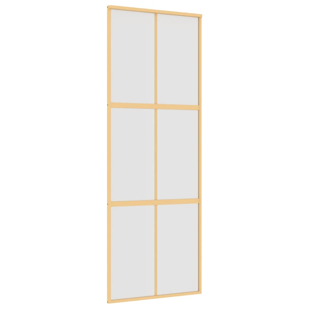 Puerta Corredera Dorada Vidrio ESG Esmerilado Aluminio 76x205cm