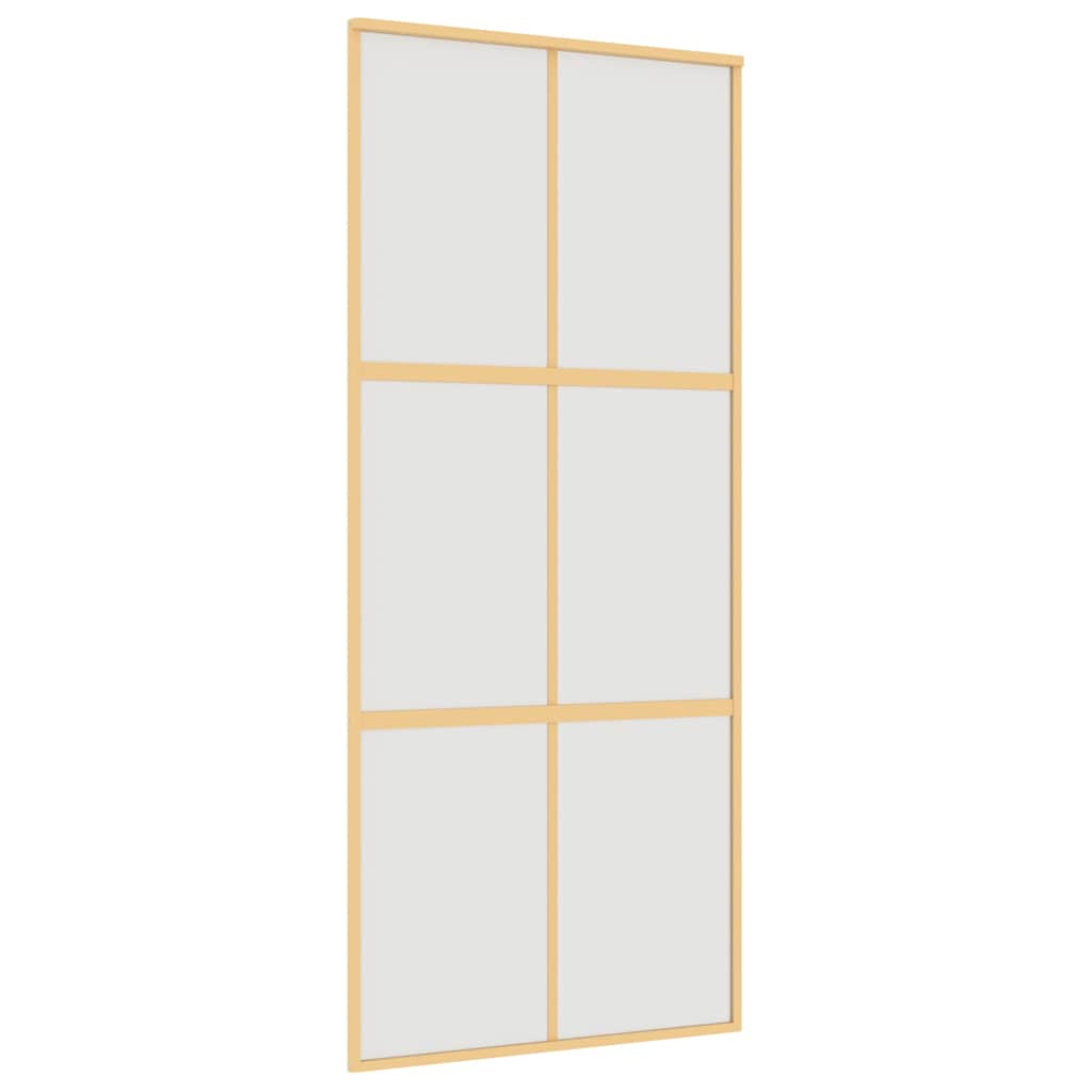 Puerta Corredera Dorada Vidrio ESG Esmerilado Aluminio 90x205cm