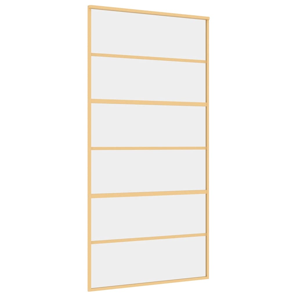 Puerta Corredera de Vidrio ESG Transparente y Aluminio Dorado 102,5 x 205 cm