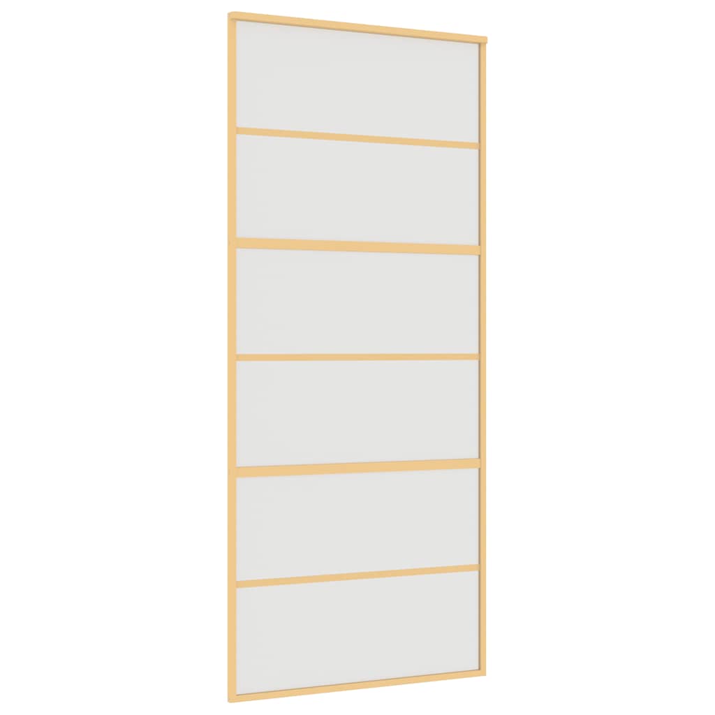 Puerta Corredera Dorada Vidrio ESG Esmerilado Aluminio 90x205cm