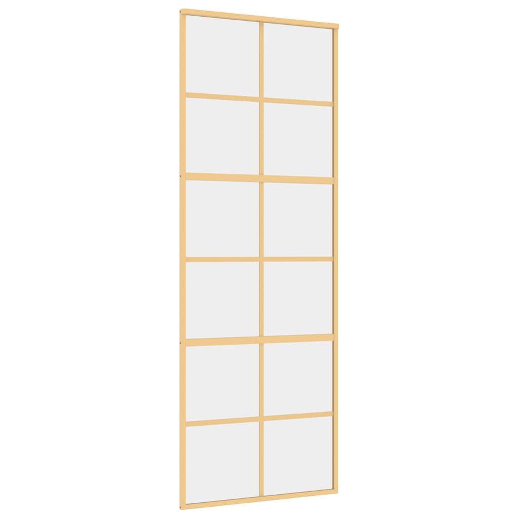 Puerta Corredera de Vidrio ESG Transparente y Aluminio Dorado 76x205cm