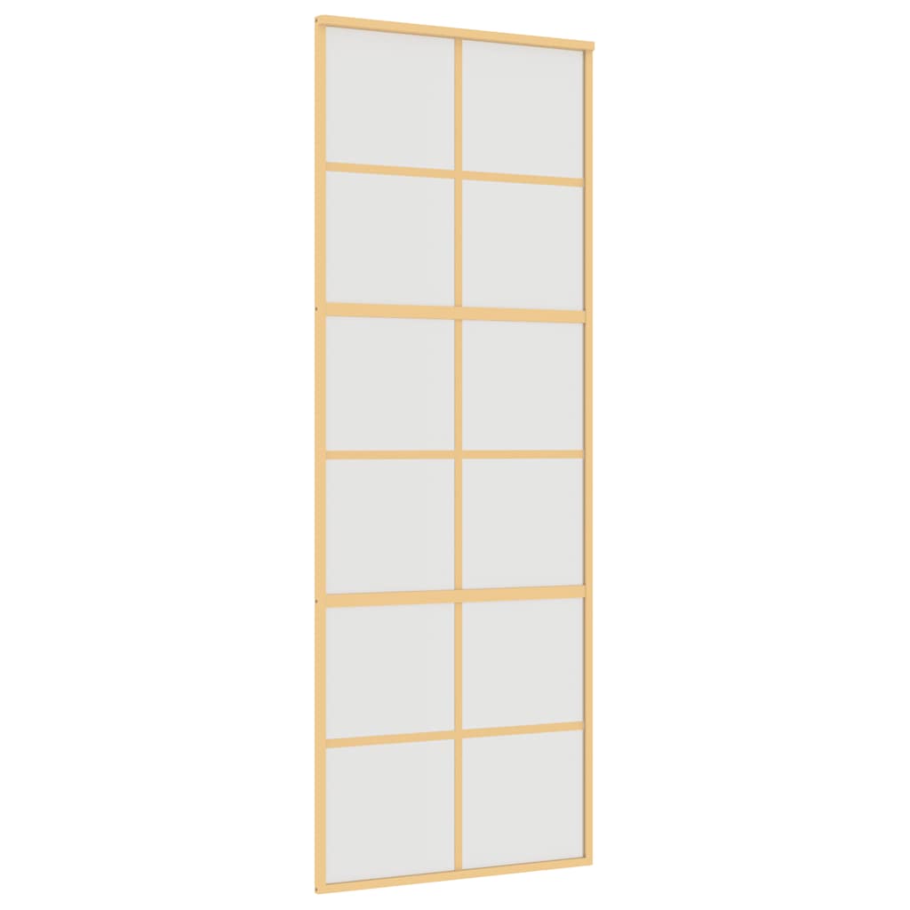 Puerta Corredera Dorada Vidrio ESG Esmerilado Aluminio 76x205cm