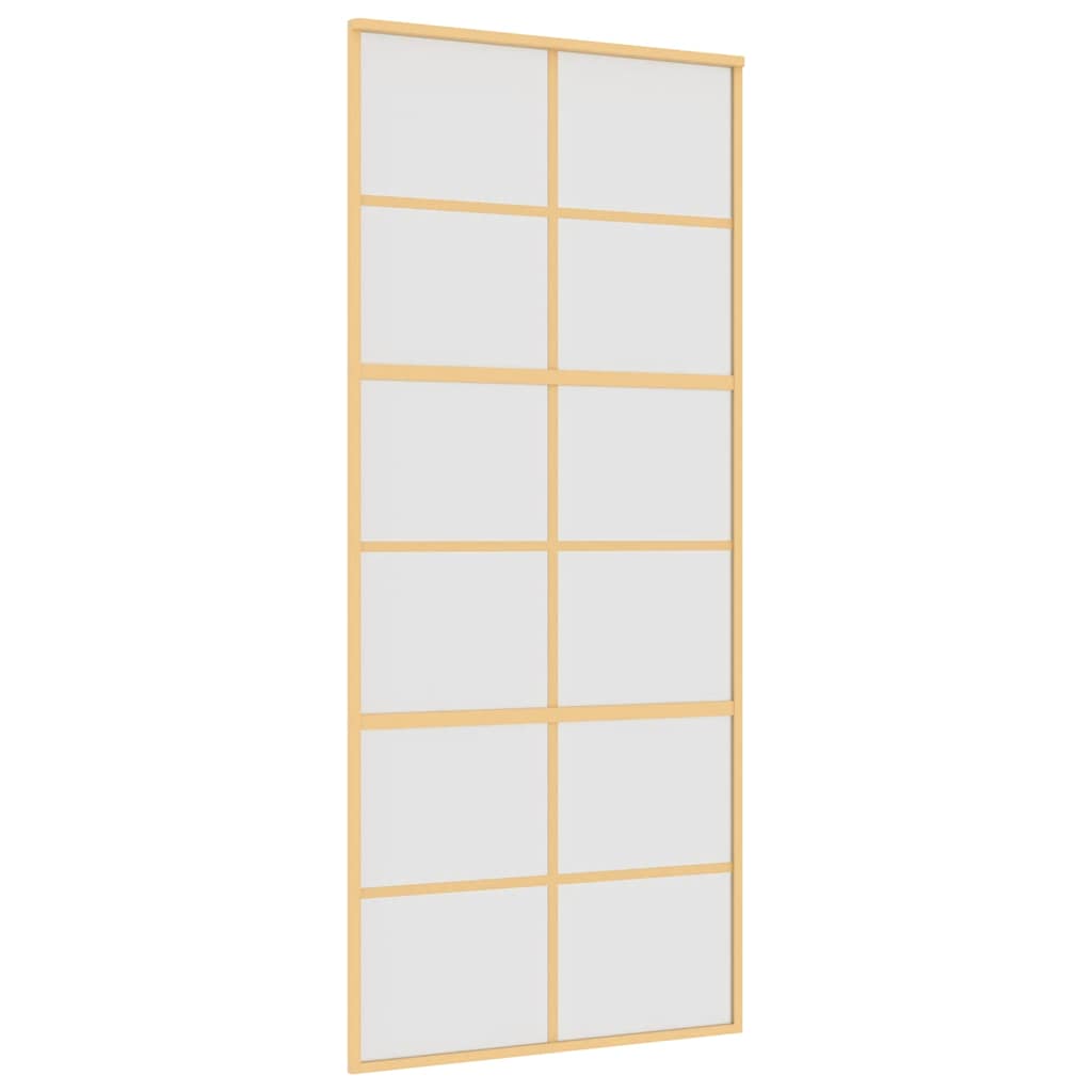 Puerta Corredera Dorada Vidrio ESG Esmerilado Aluminio 90x205cm