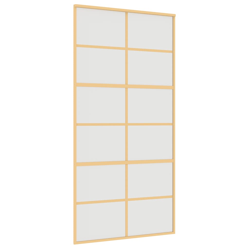 Puerta Corredera Dorada de Vidrio ESG Esmerilado y Aluminio 102,5 x 205 cm