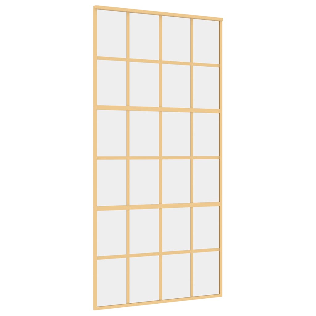 Puerta Corredera de Vidrio ESG Transparente y Aluminio Dorado 102,5 x 205 cm
