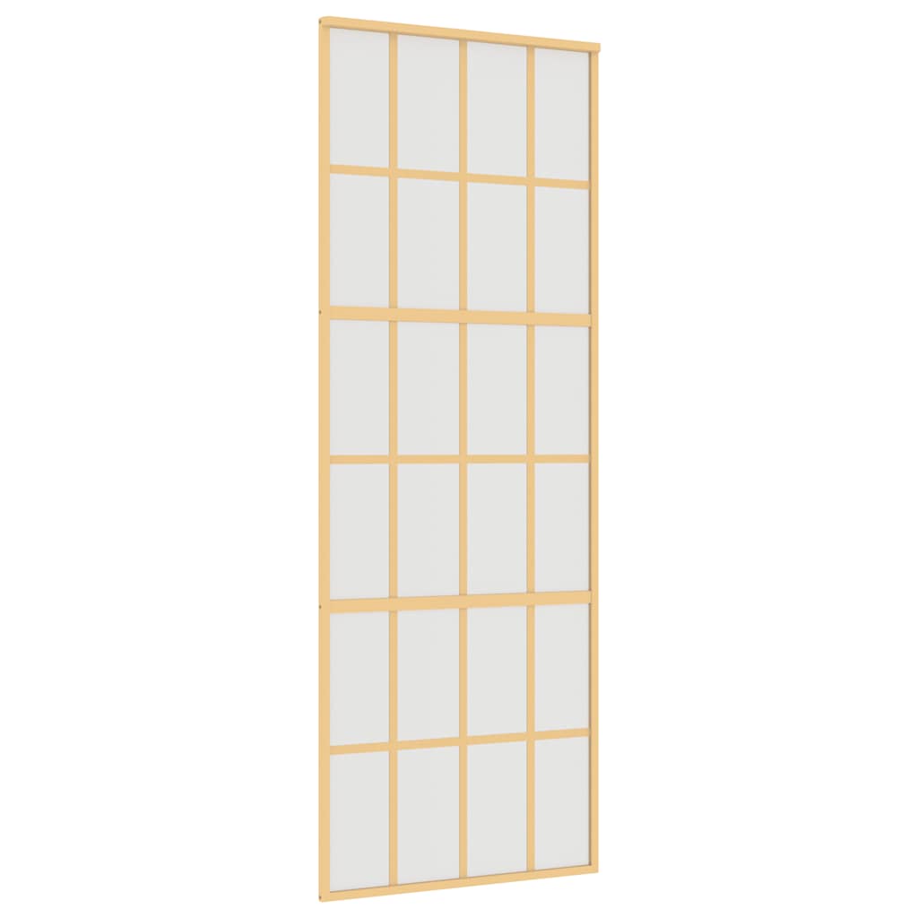 Puerta Corredera Dorada Vidrio ESG Esmerilado Aluminio 76x205cm