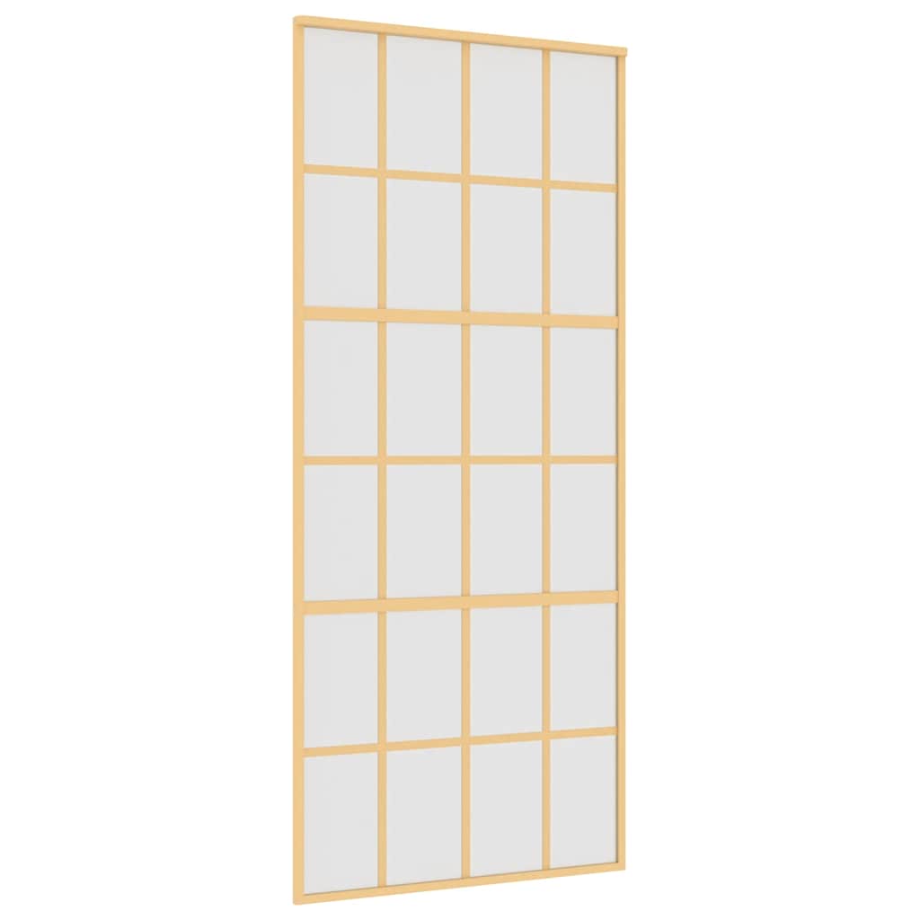 Puerta Corredera Dorada Vidrio ESG Esmerilado Aluminio 90x205cm