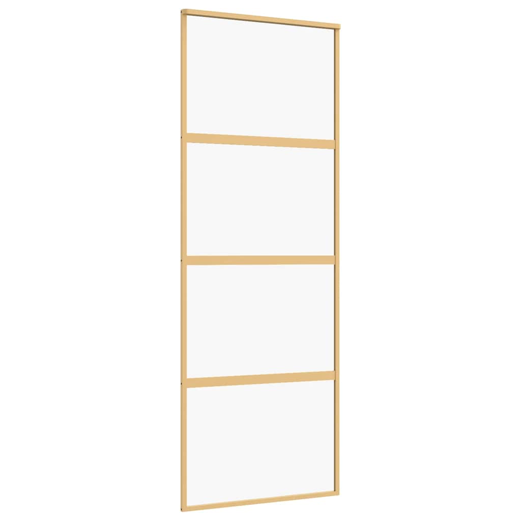 Puerta Corredera de Vidrio ESG Transparente y Aluminio Dorado 76x205cm