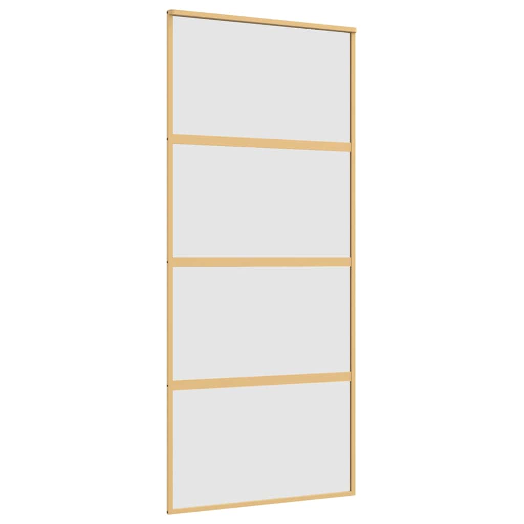 Puerta Corredera Dorada Vidrio ESG Esmerilado Aluminio 90x205cm