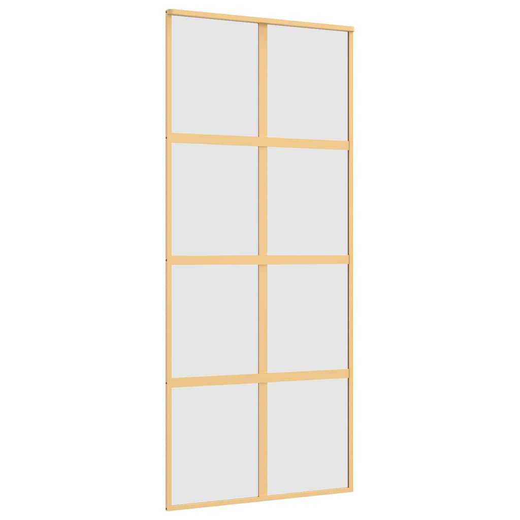 Puerta Corredera Dorada Vidrio ESG Esmerilado Aluminio 90x205cm