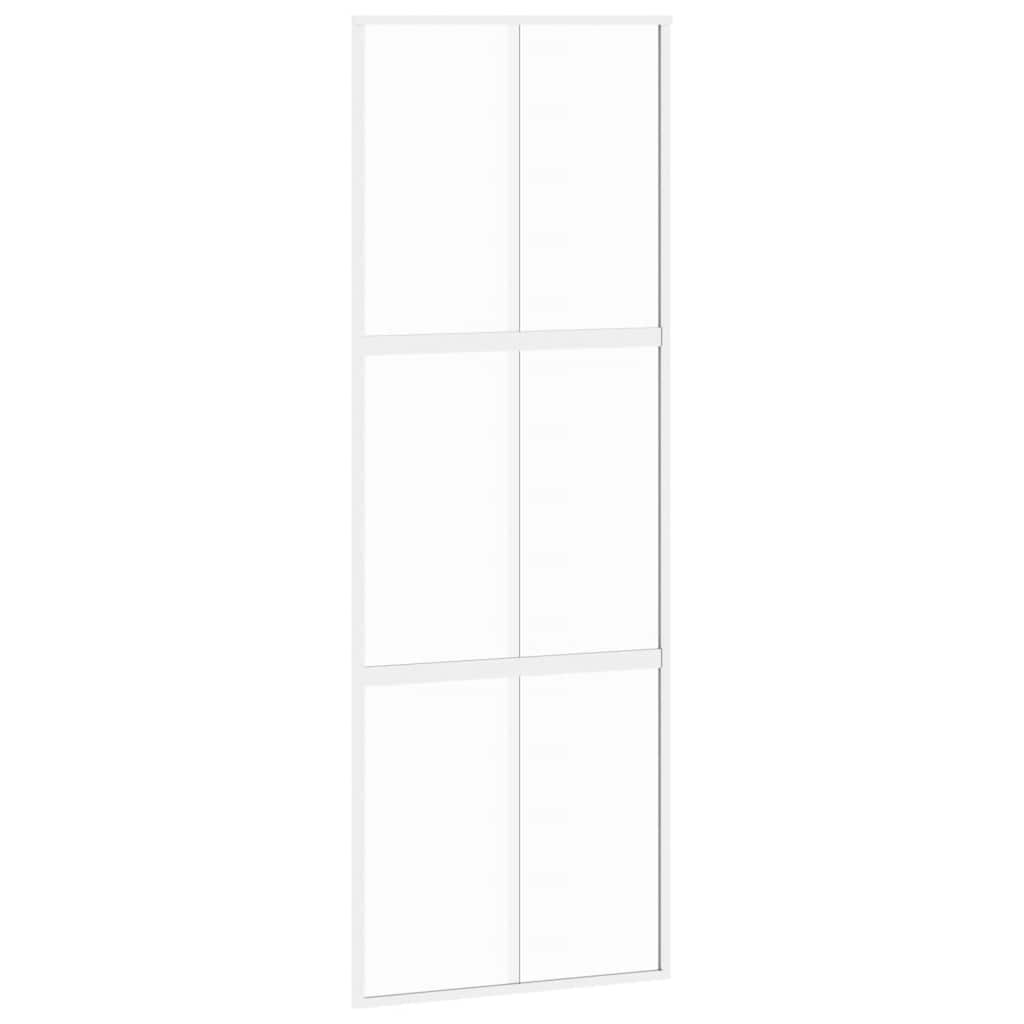 Puerta Corredera Vidrio Templado y Aluminio Blanca 76x205 cm