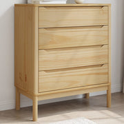Commode Floro en bois de pin massif marron ciré v5252 Vetonek
