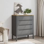 Commode Floro en bois de pin gris massif v5276 Vetonek