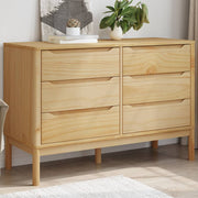 Commode Floro en bois de pin massif marron ciré v5283 Vetonek
