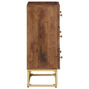 Commode en bois de manguier massif et fer 55x30x76 cm v5474 - Vetonek