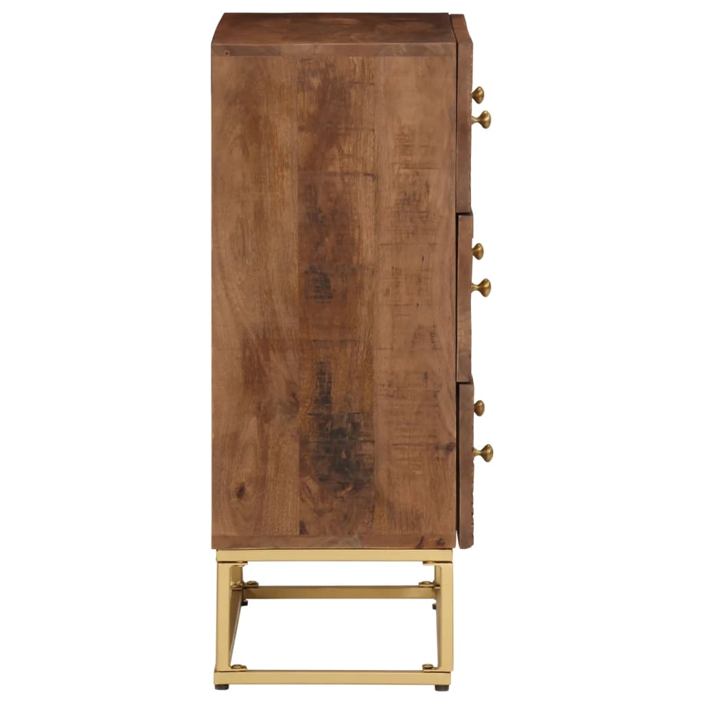 Commode en bois de manguier massif et fer 55x30x76 cm v5474 - Vetonek