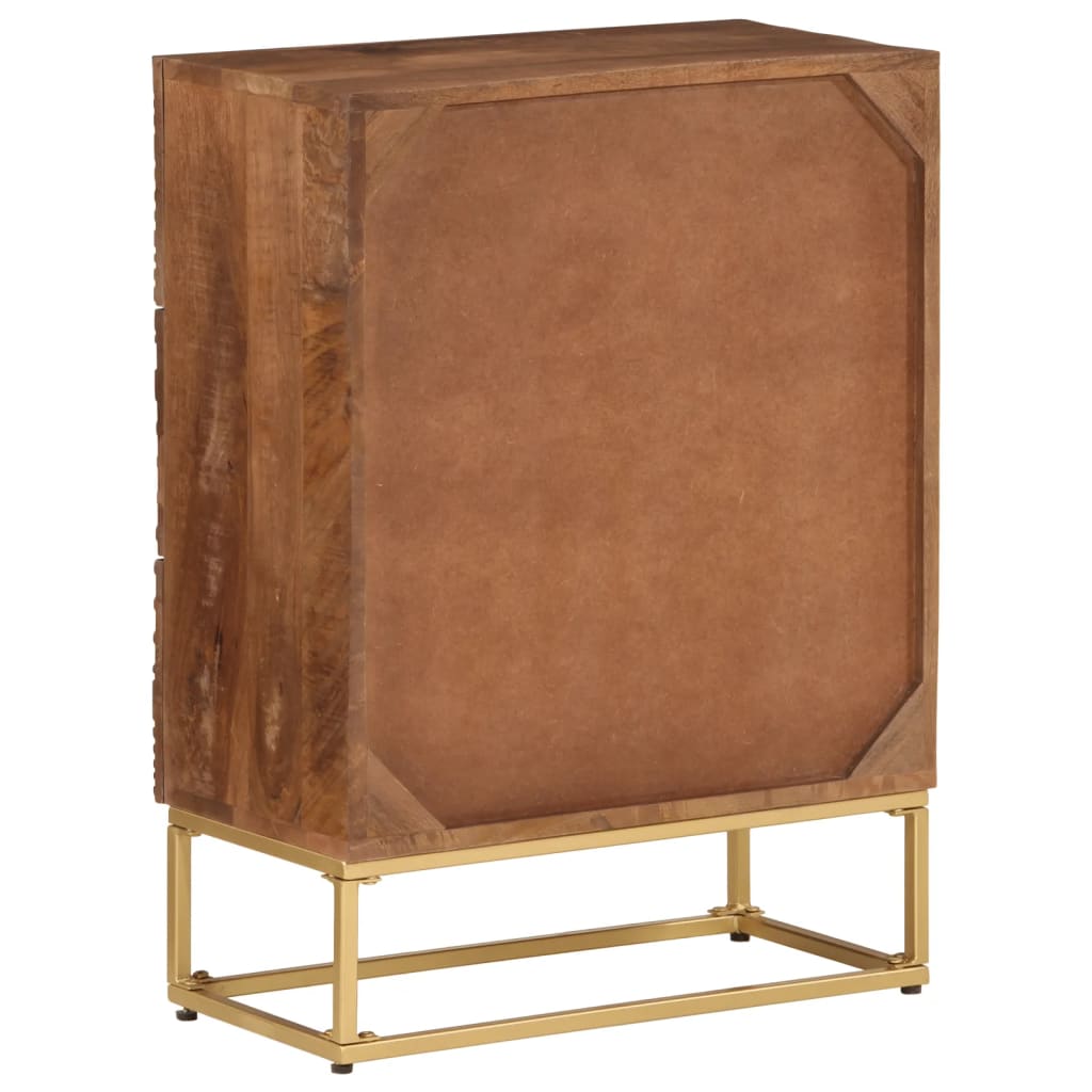Commode en bois de manguier massif et fer 55x30x76 cm v5474 - Vetonek