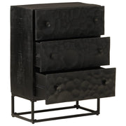 Vetonek Commode en bois de manguier massif et fer noir 55x30x76 cm