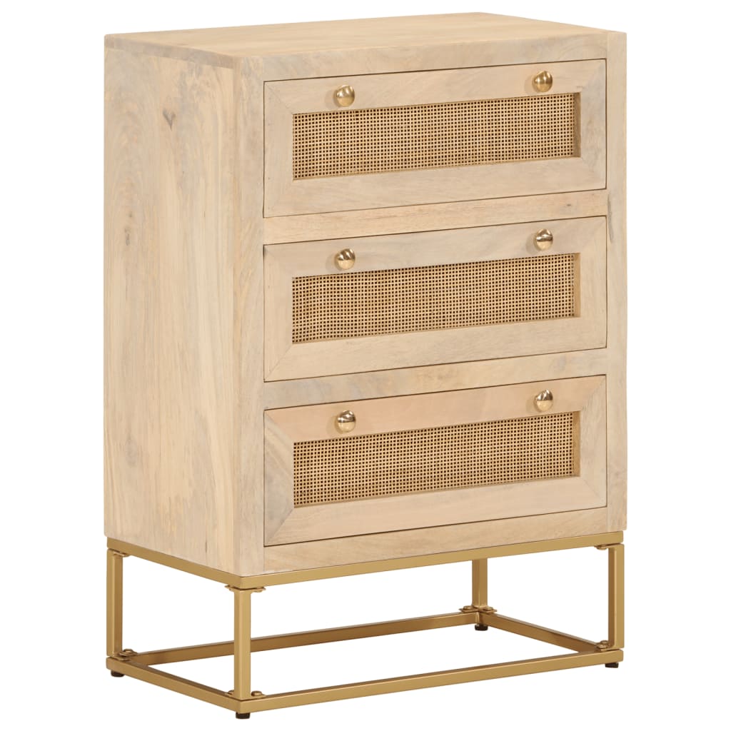 Commode en bois de manguier massif et fer 55x30x76 cm v5733 Vetonek