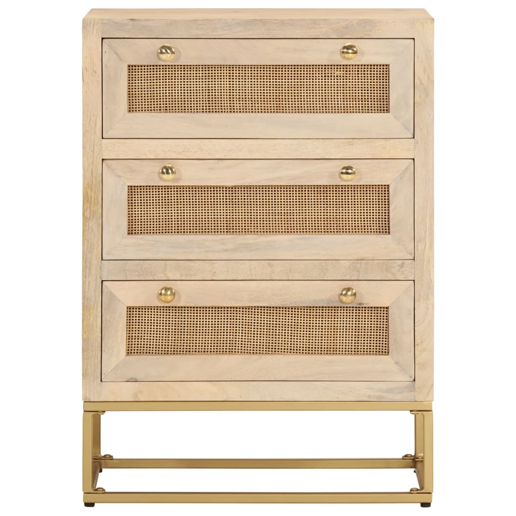 Commode en bois de manguier massif et fer 55x30x76 cm v5733 - Vetonek