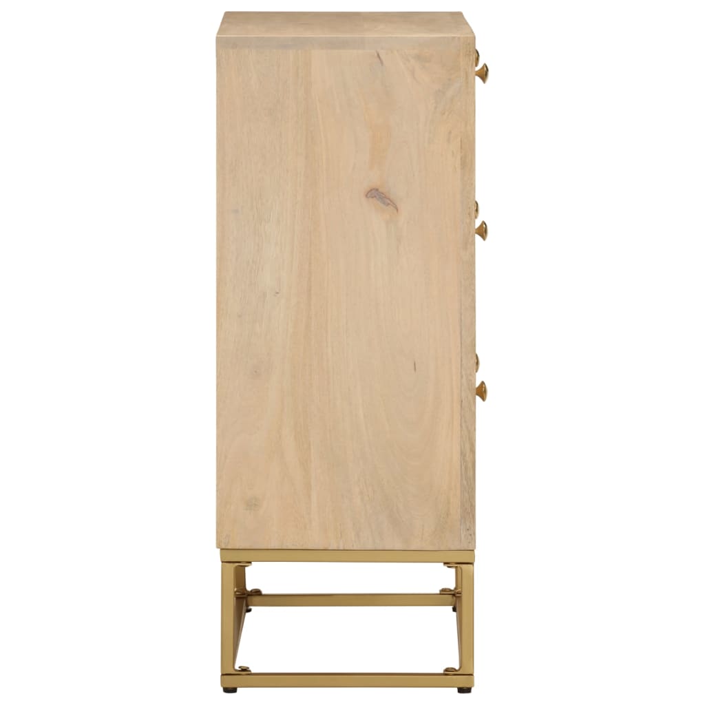 Commode en bois de manguier massif et fer 55x30x76 cm v5733 - Vetonek