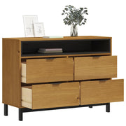 Commode flam en bois de pin massif 110x40x80 cm v1808 - Vetonek