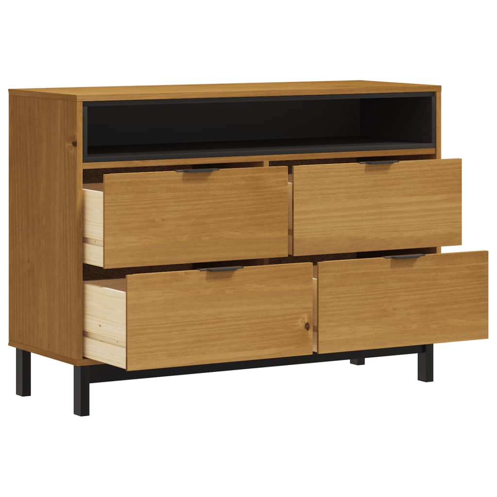 Commode flam en bois de pin massif 110x40x80 cm v1808 - Vetonek