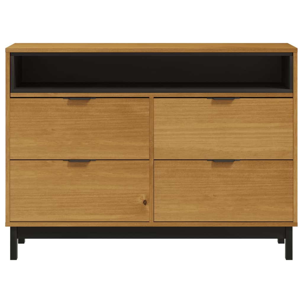 Commode flam en bois de pin massif 110x40x80 cm v1808 - Vetonek
