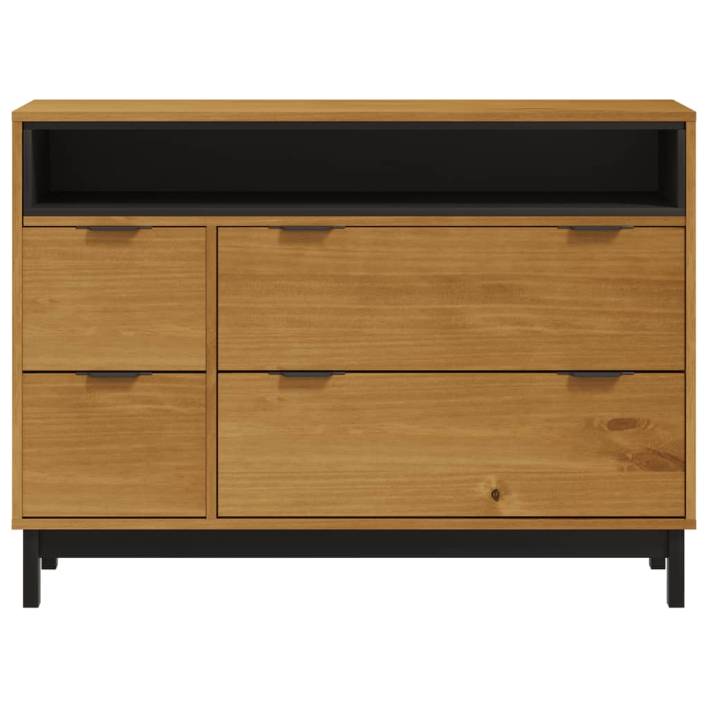 Commode flam en bois de pin massif 110x40x80 cm v1815 - Vetonek