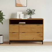 Commode flam bois de pin massif 110x40x80 cm v1815 Vetonek