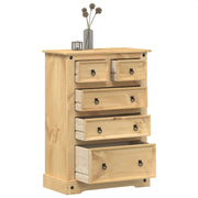 Commode couronne bois de pin massif 80x43x114 cm v9119 Vetonek