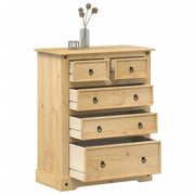 Commode couronne bois de pin massif 92x48x114 cm v9140 Vetonek