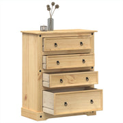Commode couronne bois de pin massif 92x48x120 cm v9157 Vetonek