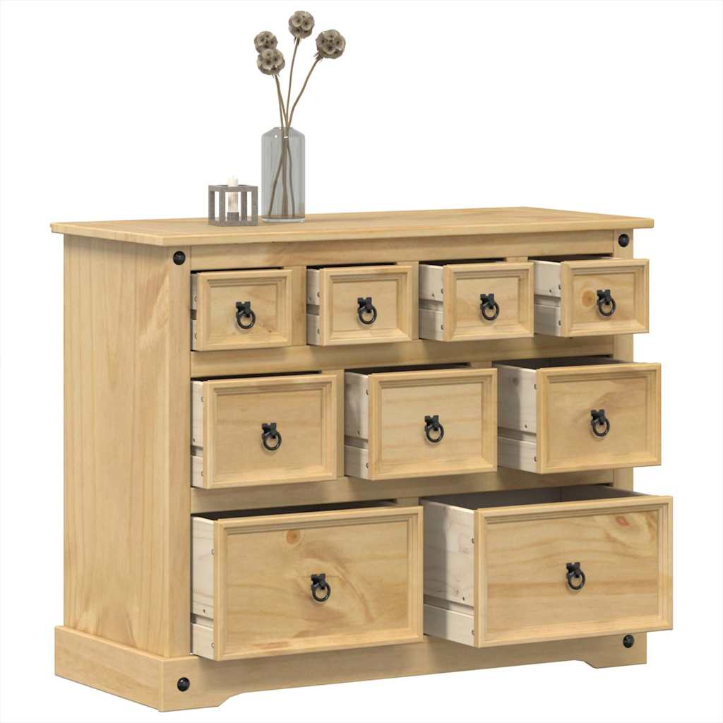 Commode couronne bois de pin massif 101x45x82 cm v9188 Vetonek