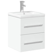 Vetonek Meuble de salle de bain avec lavabo blanc intégré