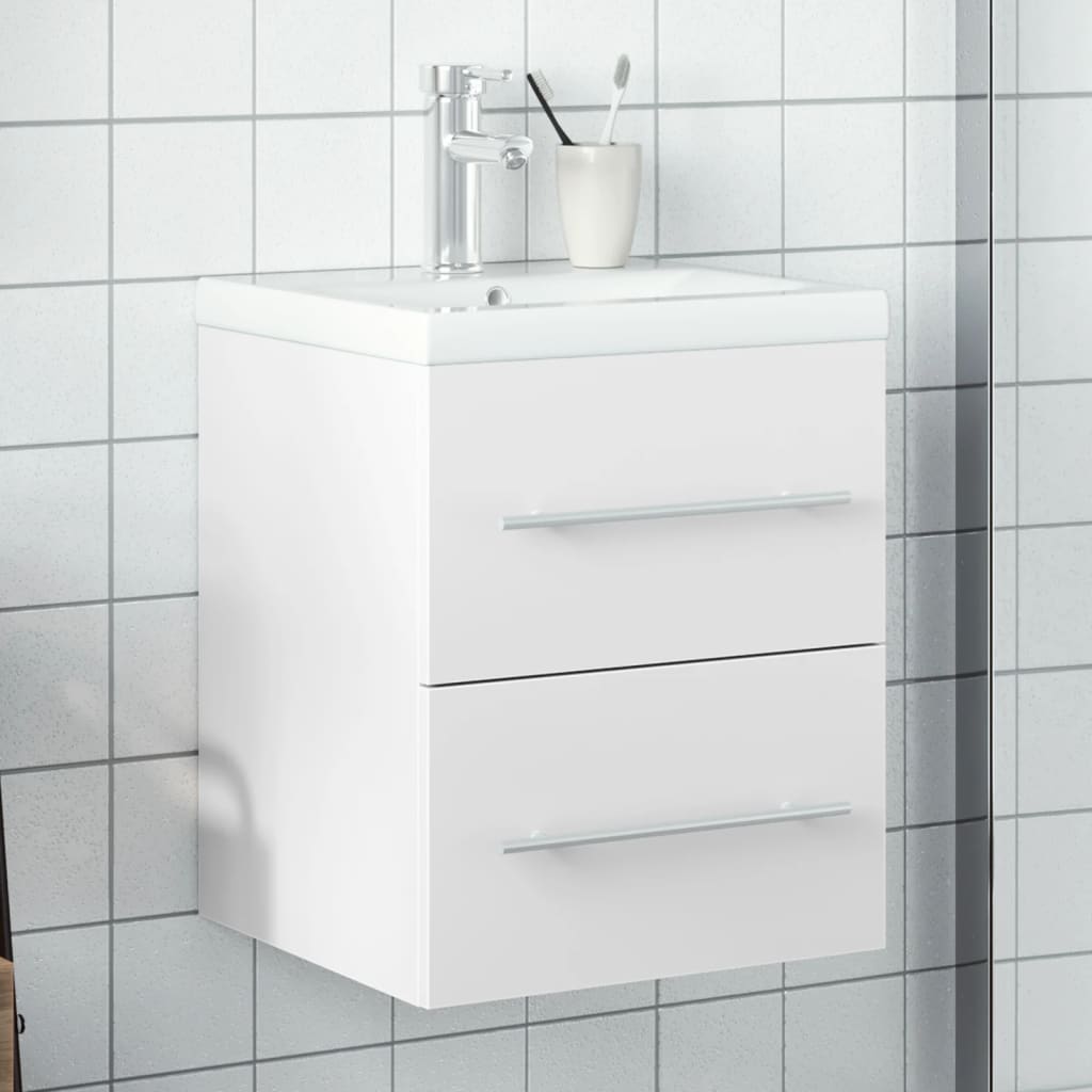 Meuble de salle de bain avec lavabo blanc intégré v5615 Vetonek